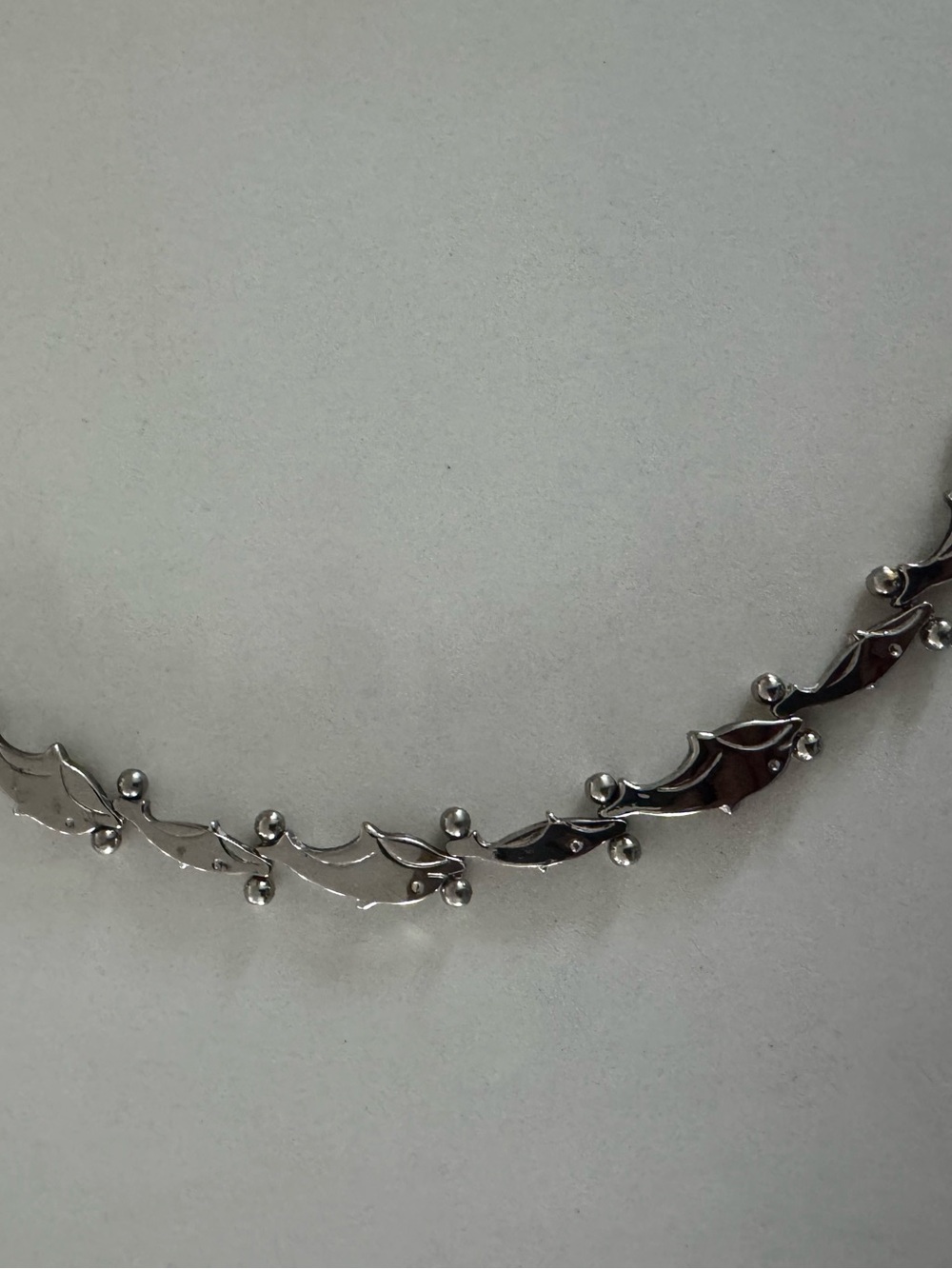 Vintage .925 Sterling Silver Modernist Dolphin Linked Panel Bracelet, 7.25"